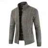 Suéteres para hombres Otoño Invierno Cálido Cardigan Hombres Fleece Zip Suéteres Chaqueta para hombre Slim Fit Knitted Sweatercoat Grueso Cardigan Suéter Hombres Prendas de punto L230719