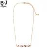 Pendentif Colliers BOJIU Ras Du Cou Pour Femmes Collier Court Pierre Naturelle Cristal Coloré Avec Chaîne De Cuivre NKS015