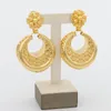 Halsbandörhängen Set Africa Jewelry for Women Gold Color Metal Dubai Big överdrivna Hoop Punk -tillbehör