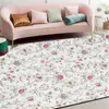 Mattor American Country Plain Elegant Flower Flowers Bedroom Living Room Kitchen Bedside Carpet Doormat R230720