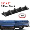 ABS Plastic Universal Black BAKE stötfångare Läppchassi Diffusor Spoiler 7 Fin Shark Fin Style239m