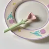 Łyżki Tulip Flower Długie uchwyt łyżka gospodarstwa domowego ceramiczne śniadanie deser kawa butikowy zapasy kuchenne