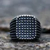 Cluster Rings Unique Bumps Square For Men And Women Vintage Stainless Steel Punk Biker Ring Heavy Metal Gothic Jewelry Whole345h