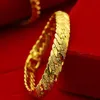 Bracelet à chevrons pour femmes et hommes chaîne de poignet en or jaune 18 carats rempli de bijoux solides accessoires classiques 21cm281a