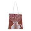 Torby na zakupy niestandardowe Yayoi Kusama Canvas Women Portable Groceries Flower in Pot Tote Shopper