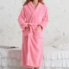 Women's Sleepwear Women Kimono Bathrobe Gown Nightdress Winter Warm Thick Coral Fleece Nightgown Soft Flannel Robe Home Clothes Negligee