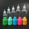 15 ml Pet E Liquid Bottls med lång tunn droppspets 15 ml Ejuice Oilflaskor med barnsäkra Caps Factory grossist i USA CA EU UK BXETL