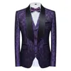 Costumes pour hommes Blazers 2023 Mode Casual Boutique Business Hôte De Mariage Fleur Couleur 3 Pcs Ensemble Robe Veste Pantalon Gilet Manteau 230720