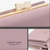 Brieftaschen Bogen Haspe Dekoration Kleine Damen PU Leder Kartenhalter Geldbörsen Damen Design Trifold Weibliche Cartera