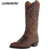 Stövlar män mitten av kalvstövlar handgjorda retro western cowboy stövlar meisure casual höst sneakers ridskor zapatos casuales hombres 230719