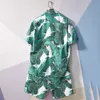 Heren Trainingspakken Strandkleding Mannen Hawaiian Shirt Set Mannen Mode Kleding Streetwear Causale Seaside Outfits Mannen Breathab Cool Shorts Set 230719