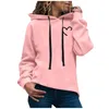 Hoodies voor dames Sweatshirts voor dames Groot formaat Love Printed Sweater met capuchon en lange mouwen Kledingopruiming Sudaderas