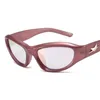 النظارات الشمسية Cat Eye Y2K Women 2023 Colorful Mirror Surface Classic Black Eyewear Designer Sun Sun Glasses UV400