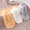 Femmes Chaussettes 3 Paires Été Filles Silicone Dentelle Bateau Invisible Coton Bas Antidérapant Confortable Doux Cheville