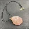 Pendant Necklaces Irregar Natural Crystal Stone Gold Sier Plated With Chain For Women Girl Decor Jewelry Drop Delivery Pendants Dhkw4