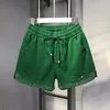 Jeans femme forage femmes vert Denim Shorts 2023 été tout match élastique taille haute jambe large a-ligne ample court