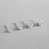 Orecchini a bottone Austyn Tiny Round Cubic Zirconia 925 Sterling Silver Wedding Studs Per le donne Moda Mens Small CZ Orecchini Natale