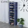 CellDeal 10 Tiers Non-Woven Dustproof Shoe Rack Detachable Shoe Cabinet Home Standing Shoes Storage Organizer Space-saving Shelf L205w