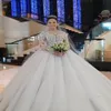 Mangas compridas 2019 Vestidos de Noiva de Cristal Apliques Vestidos de Noiva Princesa Plus Size Vestidos de Noiva Árabe231q