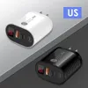 LED 20W PD Type C Oplader QC3.0 EU US UK Travel USB-C Wall Chargers Plug Voor iPhone11 12 13 14 15 Samsung S20 Note 20 HTC Android telefoon