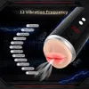 Masturbatoren Automatische männliche Masturbationsschale Timing-Vibrator Zweikanal-Vaginal-Oralsex-Taschenspielzeug 230719