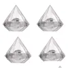 Emballage Cadeau 12 Pcs Transparent Diamant Forme Boîte De Bonbons Boîtes De Faveur Parti Récipient En Plastique Transparent Décor À La Maison Drop Delivery Jardin Festiv Dhblv