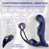 Brinquedos Anais vibrador massageador de próstata plugue de quadril Diphallia anel peniano ejaculação retardada brinquedos sexuais anais remotos 230719