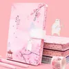 Notepads Japanese Cherry Blossom Hand Account Book Fresh Girl Thickened Grid Diary Notebook Cute Color Page Stationery Kawaii Plan2393