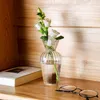 Vasen, japanischer Stil, Glas, kleine Vase, transparent, für den Schreibtisch, Ornamente, Mini-Zwergblume, Heimdekoration, Haushaltsprodukte