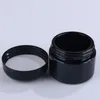 Spedizione gratuita 20g 30g 50g vetro crema lozione vaso nero bottiglia di imballaggio cosmetico con tappo nero Jhsio