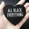 Corazón negro Size7 5x7 9cm parche para ropa hierro en bordado coser apliques lindo tela insignia DIY accesorios de ropa 311g