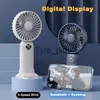 Resfriadores de ar portáteis Mini ventilador portátil recarregável Resfriador de ar portátil de 3 velocidades Ventiladores elétricos de mesa silenciosos ajustáveis ao vento com display digital HD x0729