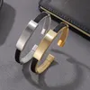 Bangle European and American pure gold stainless steel cuffs bracelet suitable for men women jewelry parties open girls 230719