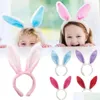 Chapeaux de fête Ups Pâques Festive Bandeaux Adt Enfants Mignon Oreille De Lapin Bandeau Prop Robe En Peluche Costume Oreilles De Lapin Bandeau En Gros Dro Dhrii