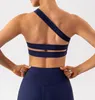 Yoga Outfit Une Épaule Sexy Soutien-Gorge De Sport Femmes Gym Top Côtelé Formation Sous-Vêtements Stretch Workout Fitness Gilet