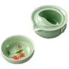 Ceramic Portable Tea Set Golden fish Travel 1 Pot 1 Cup Tea Tureen Porcelain Gaiwan Porcelain pottery255t