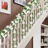 장식용 꽃 Fleur Artificielle Guirlande Mariage Balcony Wall Wedding 장식 가짜 포도 나무 녹색 유칼립투스 잎 아이비 인공 꽃