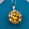 Nouveau Dominateur Jaune Moissan Diamant Collier Pendentif Chanceux Jaune Noble Coeurs Flèches Coupe Bijoux Accessories225a