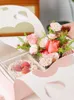 Gift Wrap Flower Cake Packaging Box Valentine's Day Flowers Candy Portable Mother's Shop Bouquet Pink Hollow Out