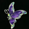 Silver Tone Purple Butterfly brooch with Crystals230O