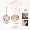 Studörhängen Davieslee 585 Rose Gold Color Womens Snap Closure Round Ball Earring For Women Fashion Wedding Party Jewelry LGE66