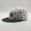 Toptan 5 Panel Özel Deri Yama Logosu Snapback Şapkalar, Polyester Çocuklar ve Yetişkin Snapback Cap, Tüm Baskı Kampı Nefes Alabilir Snapback Hats