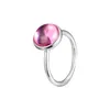 Cluster Rings 925 Sterling Silver Poetic Droplet Pink Original Charms Compatible With European Style Jewelry CKK