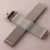 Titta på band Rostfritt stål Mesh Watchband 18mm 19mm 20mm 21mm 22mm 24mm Silver Watch Strap Armband Special Fold Clasp Deployment Quick Pin 230719