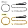 Dog Collars Leashes 304 stainless steel dog chain collar and belt super strong dog collar metal dog collar used for party performances 230719