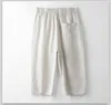 Męskie spodenki Summer Pure Linen Beach Mens Pants Outdoor Cienkie cienkie workowate zwykłe sznurka