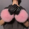 Les gants femme en cuir de renard et mouton épais sont chauds en hiver201W