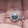 Cluster Ringen Grijze Kleur 1CT Moissanite Dames Ring Zilver 925 Jewerly Voor Vrouwen Mode Engagement Wedding Diamond Party JewerlyRings