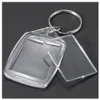 50 Pcs Clear Acrylic Plastic Blank Keyrings Insert Passport Po Keychain Keyfobs Keychian Key Chain Ring2458