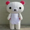 White Rilakkuma Mascot Costumes Animated theme Japanese bear animal Cospaly Cartoon mascot Character Halloween Purim party Carniva293j